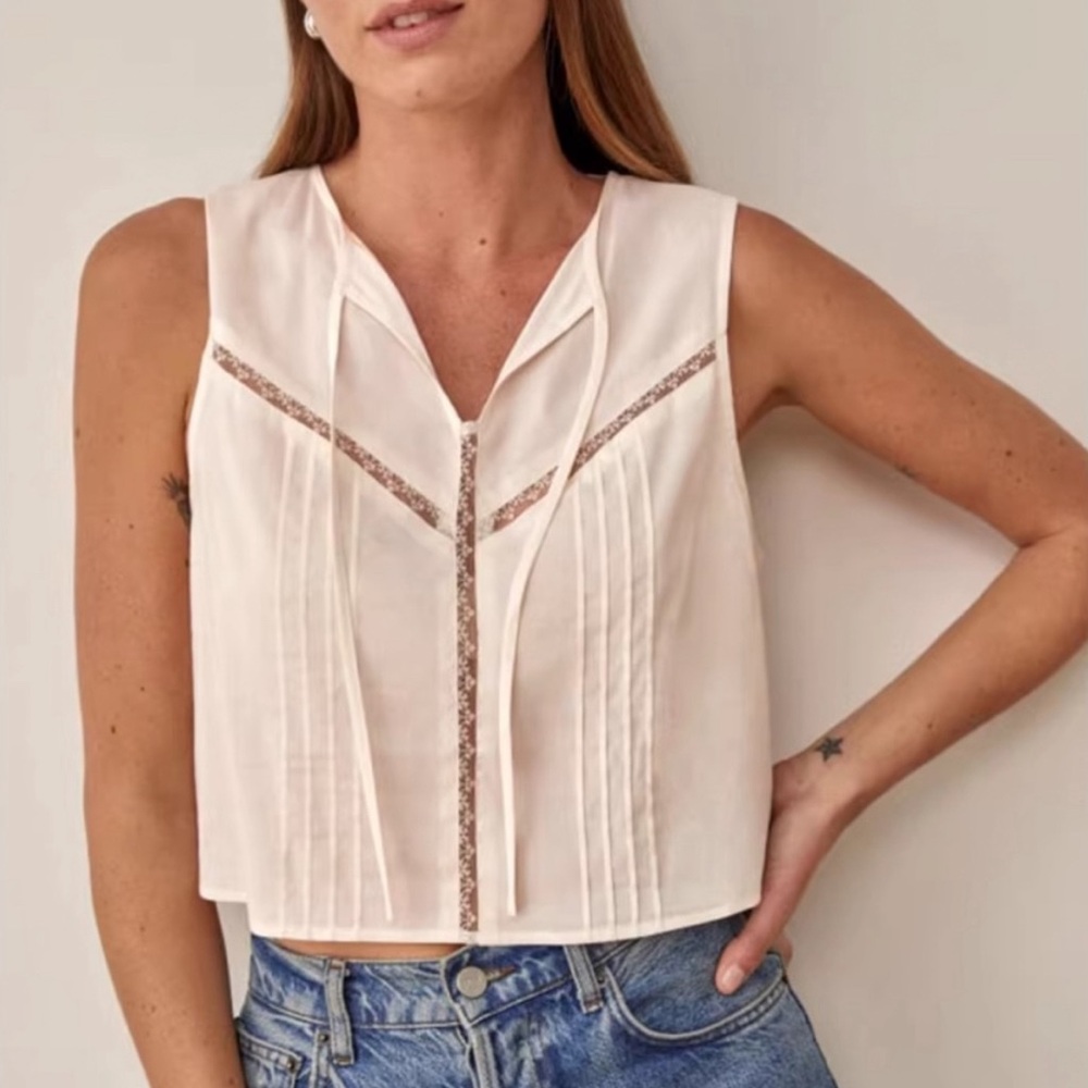 Reformation Knoll Top — Cream